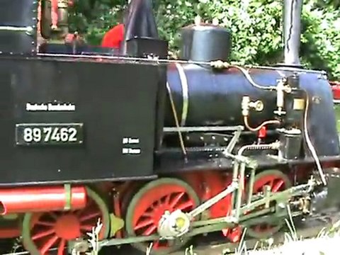 Ankunft preussische T3 7,25 Zoll Spur im Bahnhof Stadtpark