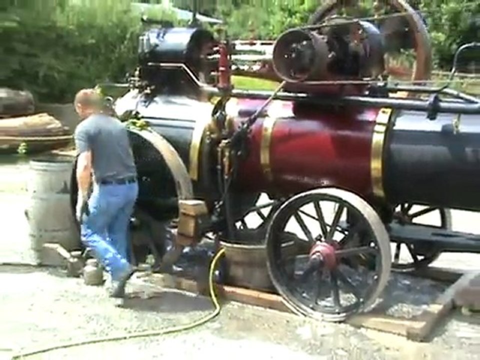 Sägewerk und Standlokomobile in Aktion in Lindlar