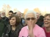 Ambiance juste avant le meeting de François Hollande à Lyon