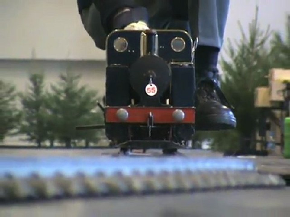 Cologne Livesteam Meeting 2008 The Tiny Engine is approaching again with a German BR56 and two bigger British Diesels