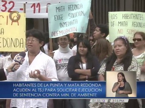 Habitantes de la Punta y Mata Redonda acuden al TSJ