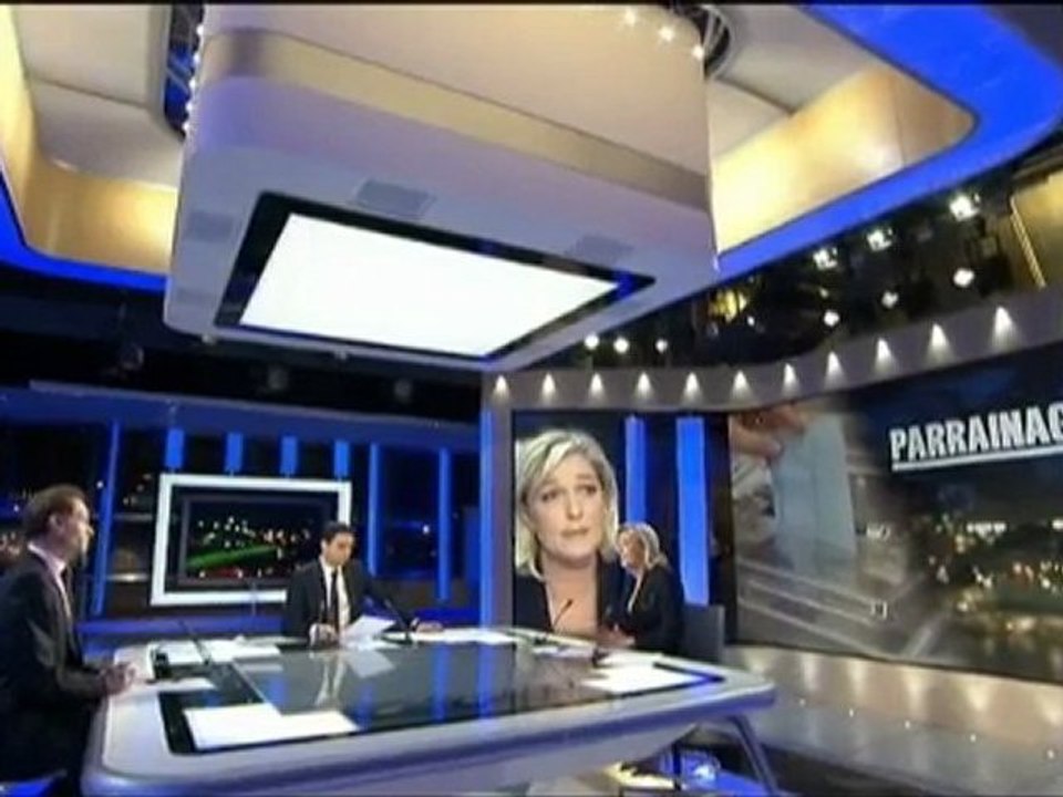France 2 - 1er Mars 2012  Marine le Pen "manque 48 signatures"