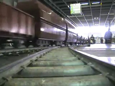 Echtdampfhallentreffen EDHT 2008 BR01 preußische G8 und BR96 mit langem Güterzug