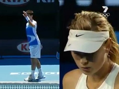 Novak Djokovic imitates Maria Sharapova