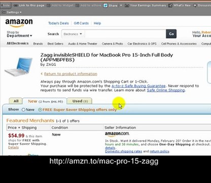 15 Macbook Pro Screen Protector - Zagg invisibleSHIELD