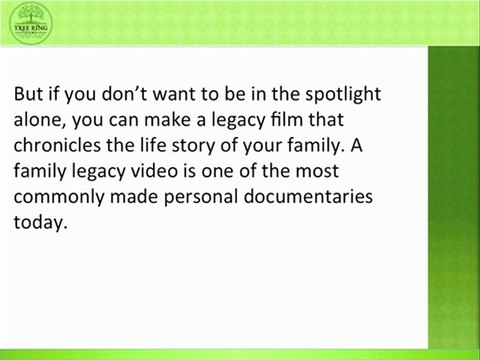 Personal history video | The essence of a personal history video