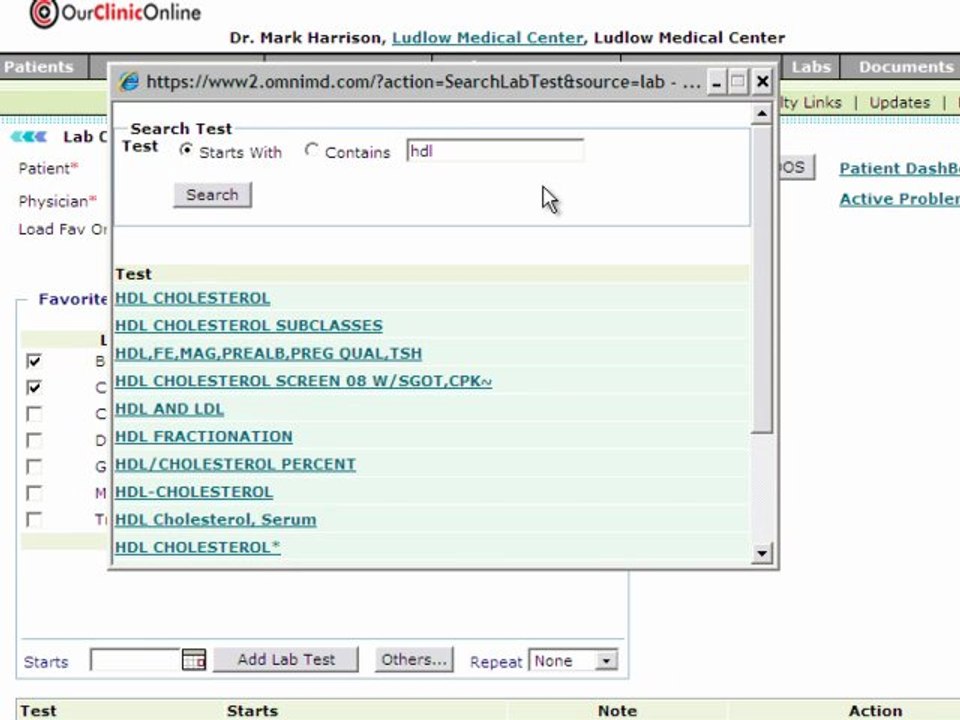 Our Clinic Online Lab orders