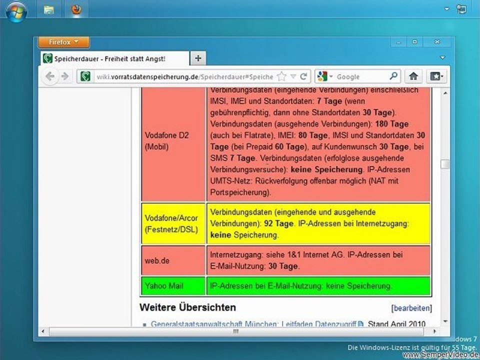 Wie lange speichert Ihr Provider Ihre IP?