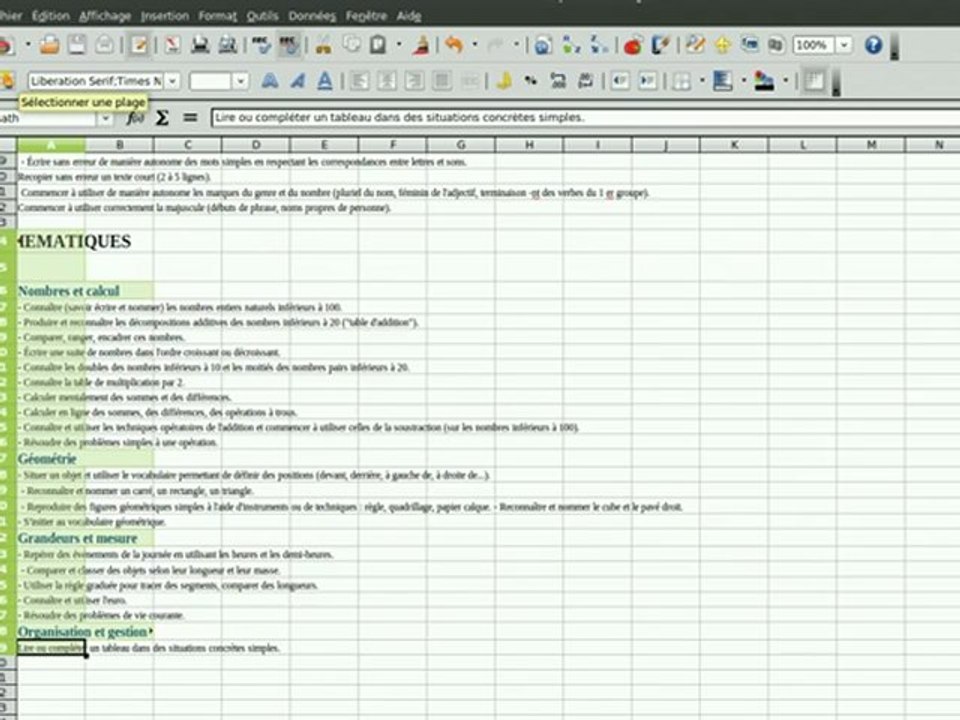 Comment créer une liste déroulante dans le tableur d_openoff