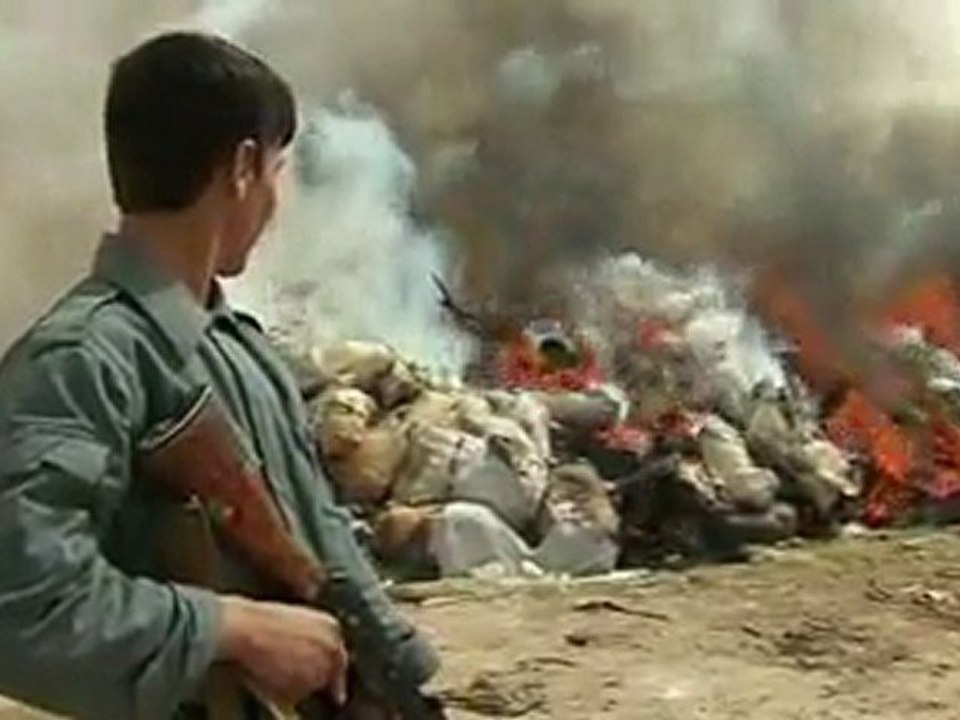 Afghan drugs haul goes up in smoke