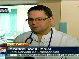 Presidente de Polonia visita a heridos en choque de trenes