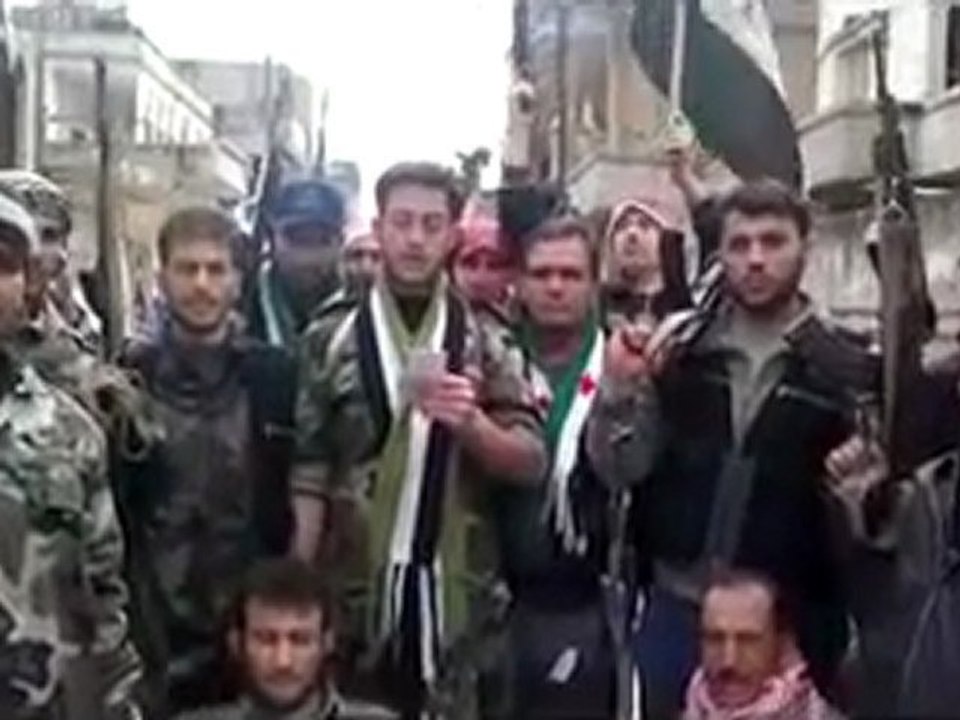 فري برس حمص الرستن  أنشقاق الملازم أيوب أيوب مع الجنود4 3 2012