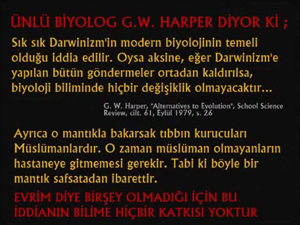 "EVRİMİ SAVUNUYORUM" SAFSATASINA CEVAP