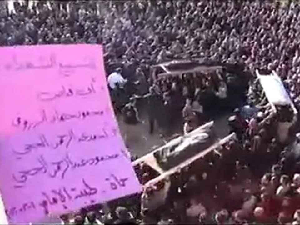 فري برس حماه المحتل طيبة الإمام  تشييع شهداء المدينة 4 3 2012