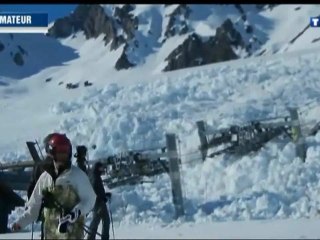 Grosse avalanche détruit le télé-siège