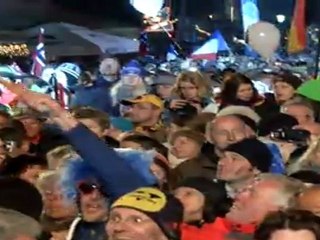 Remise Médaille de après son titre de Champion du Monde au sprint Martin Fourcade