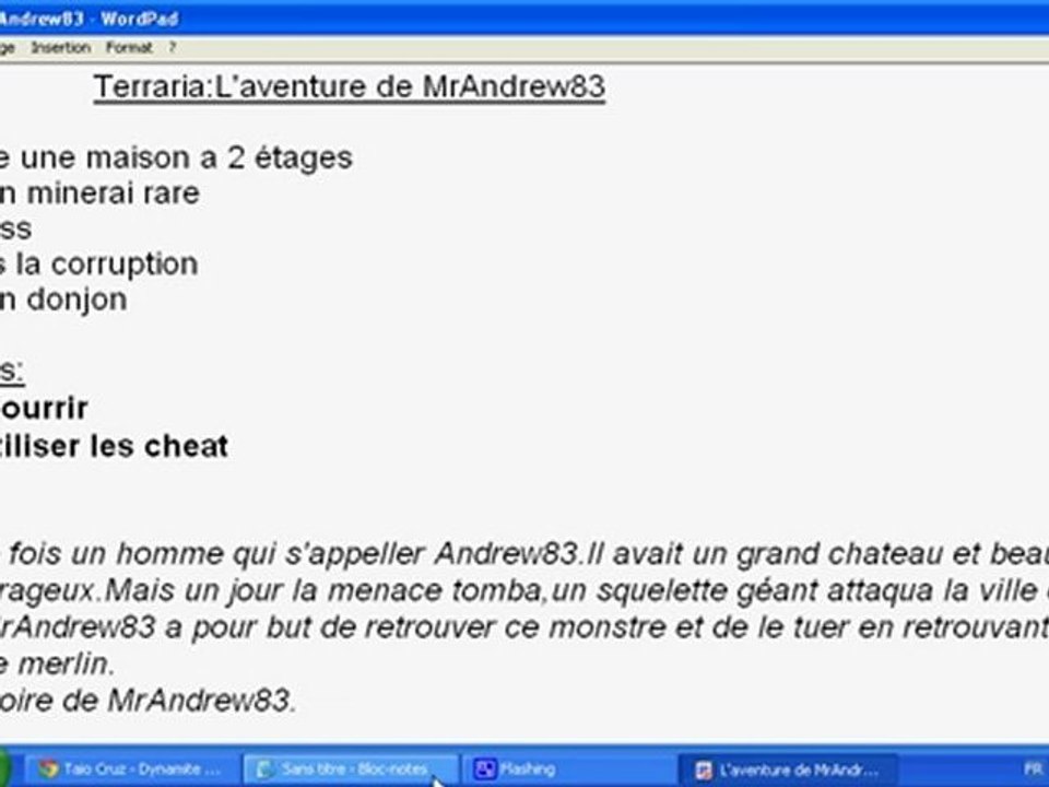 Terraria:L'aventure de MrAndrew83 épisode de présentation.