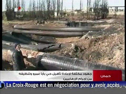 Syrie: la télévision d'état montre des images de Baba Amr