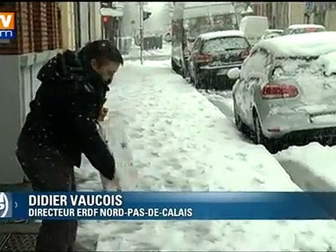 Neige dans le Nord-Pas-de-Calais : 120.000 foyers privés d'électricité