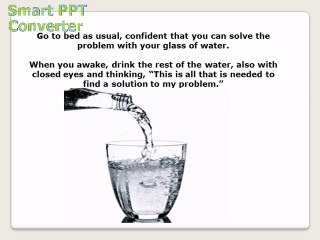 Solving Problems With a Glass of Water