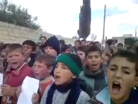 فري برس ادلب حاس مظاهرة طلابية نصرة لحمص 5 3 2012