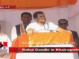 Rahul Gandhi in Khairagarh (Agra) is addressing an election rally