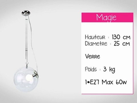 Suspension en verre transparente de Illumine Design - Magie