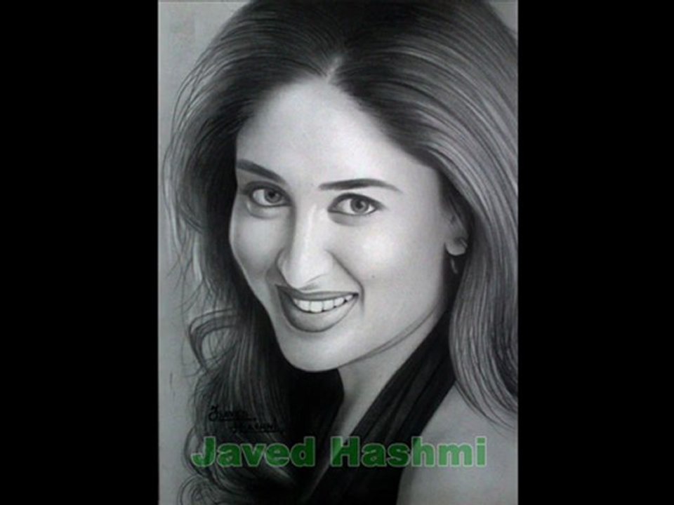 Painting Kareena KAPOOR Portrait Drawing Paper Pencil & Dry Brush Art For Sale - Indian Celebrity