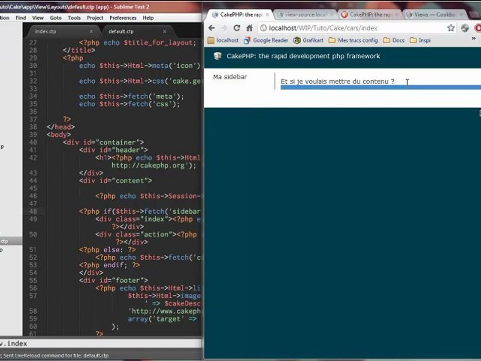 Tutoriel vidéo CakePHP : Les blocs de vues