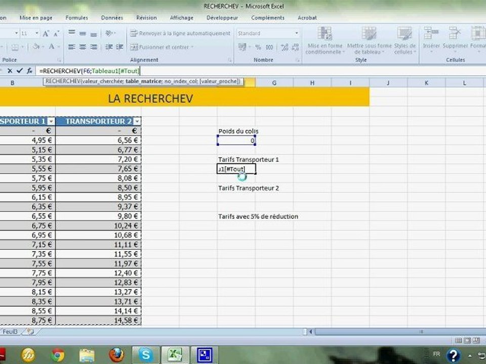 FORMATION OPTIM'HUM EXCEL 2010 RECHERCHEV