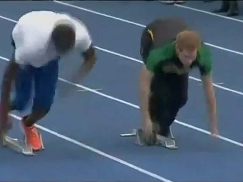 Le Prince Harry défie le sprinter Usain Bolt