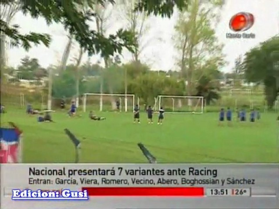 Nacional presentara 7 variantes ante Racing