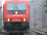 BR143 Dostos - BR189 gemischter Güterzug - Re482 Intermodalzug bei Bonn Villich Müldorf