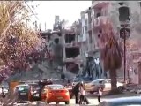 فري برس حمص حي الإنشاءات دمار في شارع مشفى الحكمة  7 3 2012