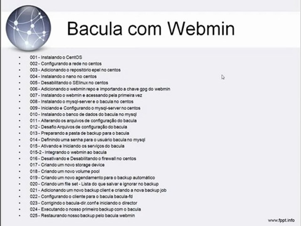 Video Tutorial Bacula com Webmin