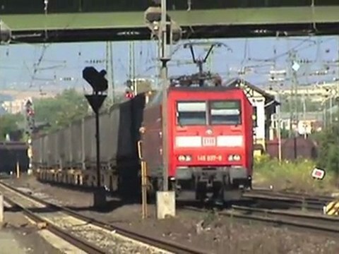 Rail4Chem BR185, BR145, BR143 und BR294 am südlichen Bahnhofsende von Neuwied