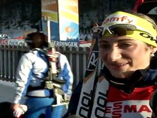 Réactions de Marie-Laure Brunet, médaille d'argent à Ruhpolding