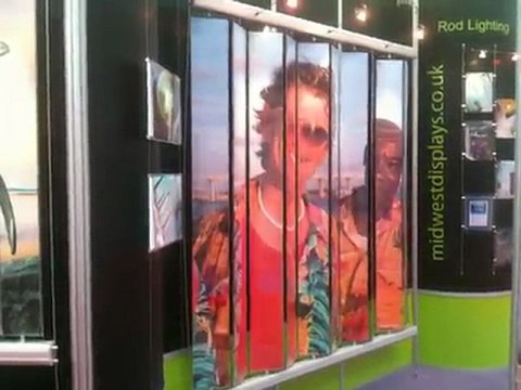 A rotating poster display from Mid West Displays