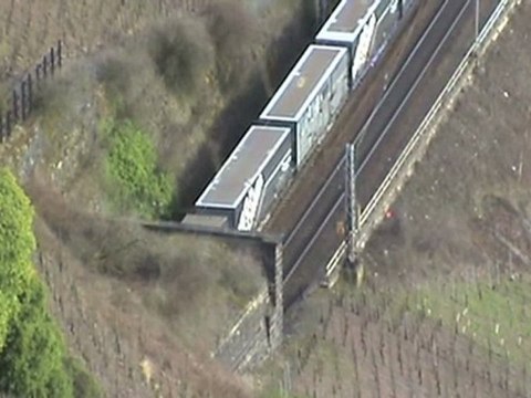 Railion BR185 und BR425 beim Petersberg Tunnel und Neef a.d. Mosel