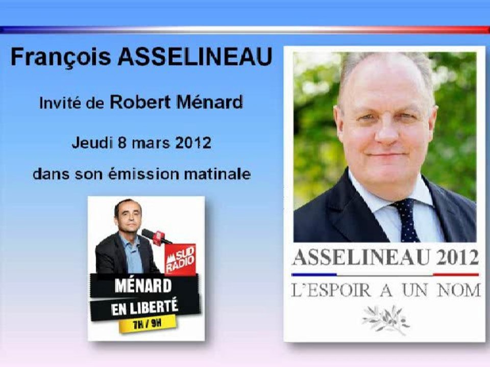 François ASSELINEAU chez Robert Ménard - Sud Radio - 8 mars 2012
