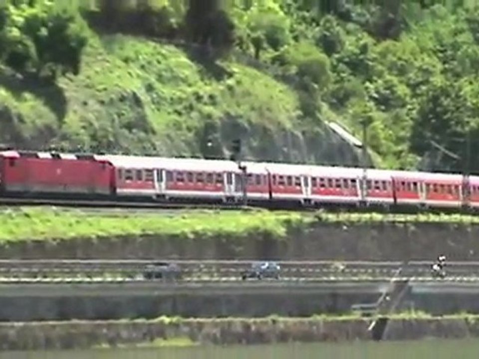 BR152, 2x BR185, 3x BR143 nördliche Tunnelportale Loreley Tunnel