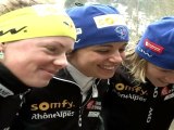 Séance photos avec les filles de l'Equipe de France de Biathlon