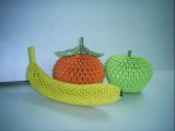 3D Origami Banana Orange Apple