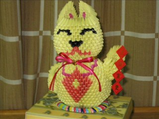 3D Origami Beckoning Cat