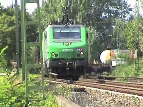 BR201 mit Bauzug, ERS Class66, BR155, SNCF Prima Fret Bad Hönningen