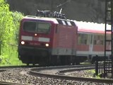 BR155, BR152, 2x BR185, 2x BR143 Südportale Loreley Tunnel