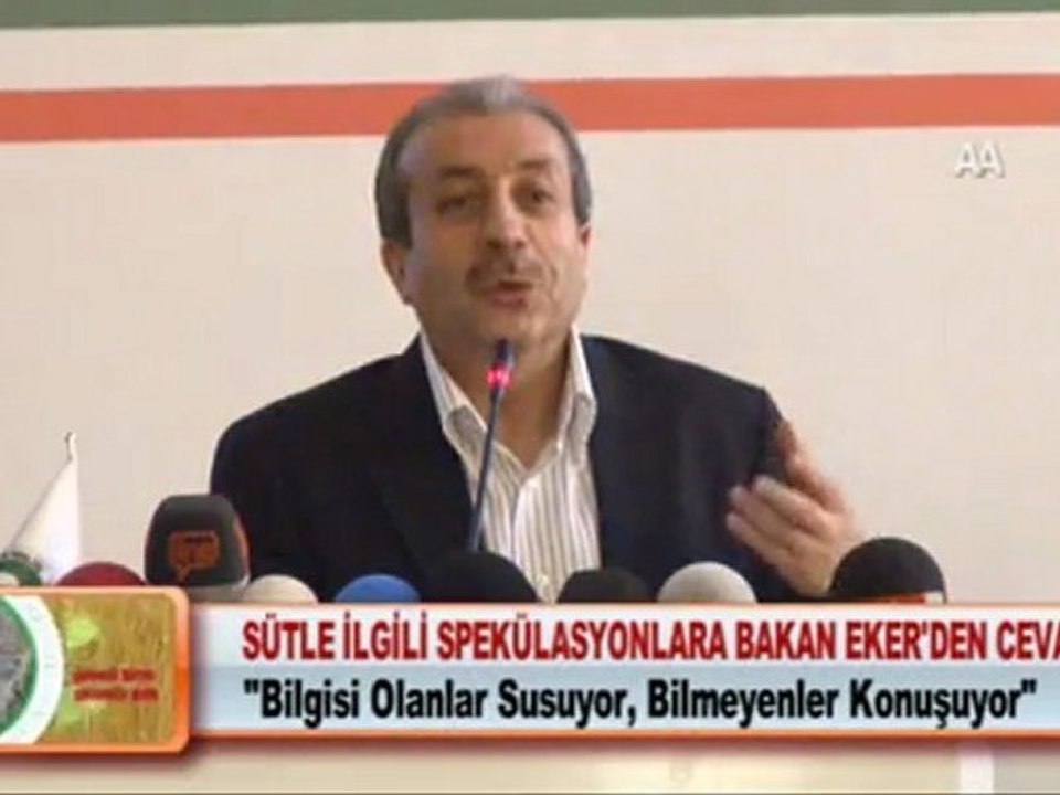 SÜTLE İLGİLİ SPEKÜLASYONLARA BAKAN EKER’DEN CEVAP 08.03.2012