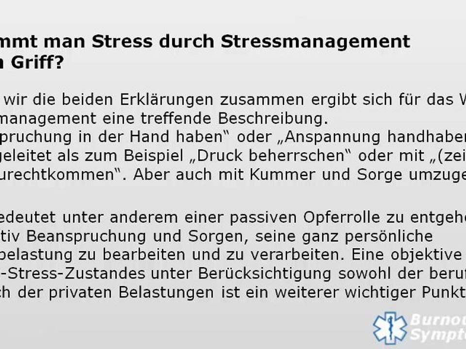 Stressmanagement