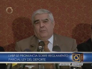 Presidente de la LVBP criticó publicación de reglamento para Ley del Deporte