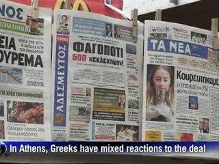 Mixed reactions in Athens about newfound Greek debt deal